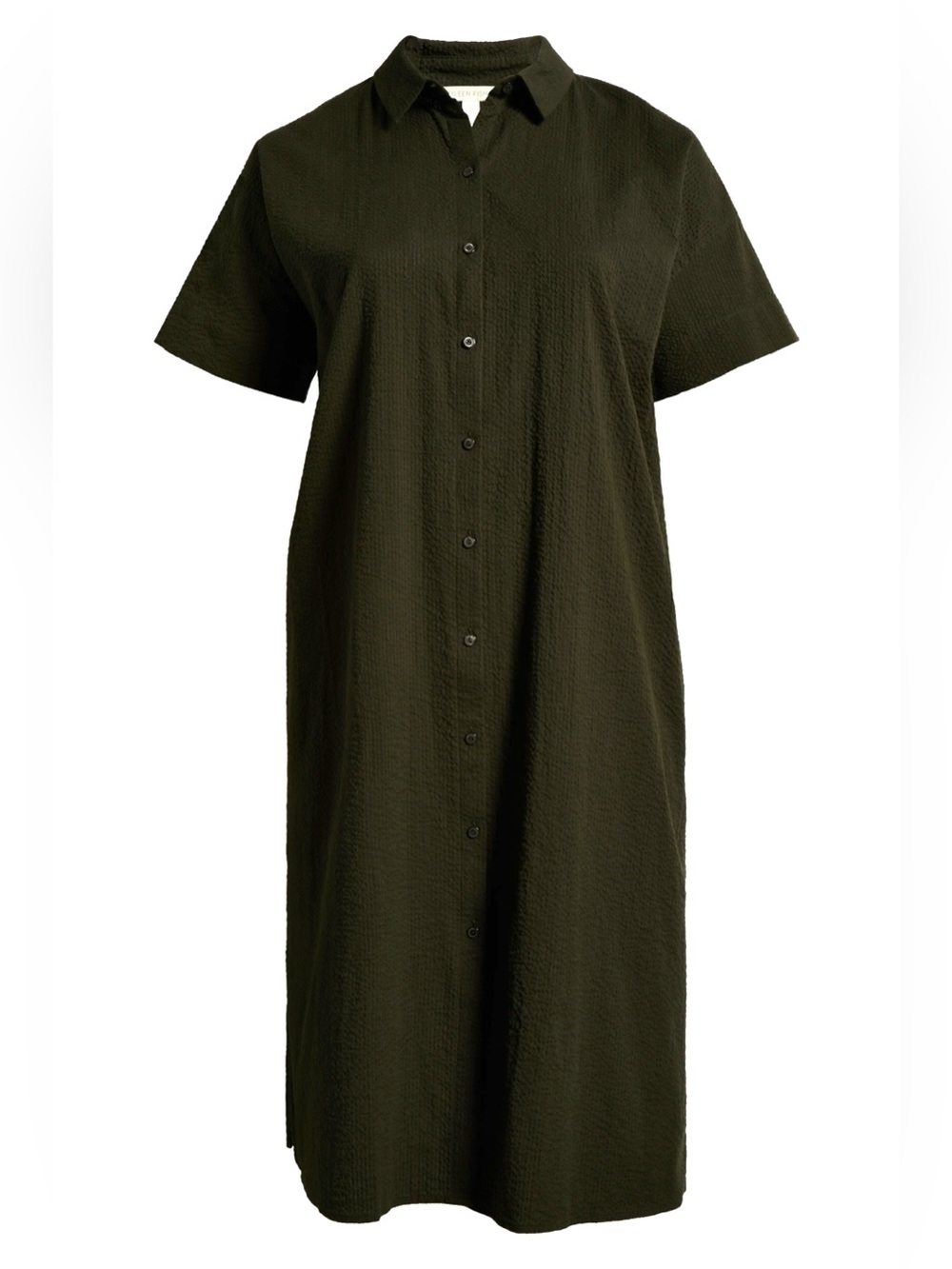 EILEEN FISHER ‘Organic Cotton Pucker Classic Shirt Dress’